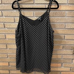 Torrid Sophia Tank- Black and While Polka Dot- Size 2
